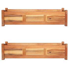 vidaXL Garden Raised Beds 2 pcs Acacia Wood 100x30x25 cm