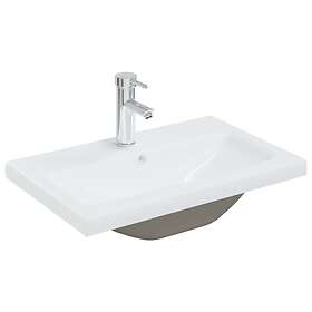 vidaXL Built-in Basin with Faucet 61x39x18 cm Ceramic White