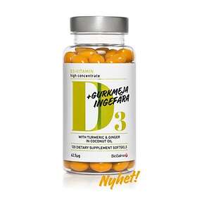 Biosalma Vitamin D3 62,5mcg + Gurkmeja 120 Kapslar