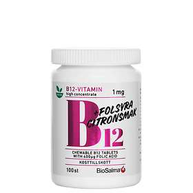 Biosalma B12-Vitamin 1mg + Folsyra 100 Tabletter