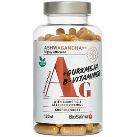 Biosalma Ashwagandha + Gurkmeja B-Vitamiini 120 Tabletit