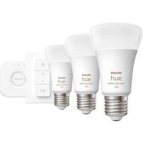 Philips Hue White And Color LED Starter Pack E27 A60 2000K-6500K +16 million colors 1100lm 9W 3-pack