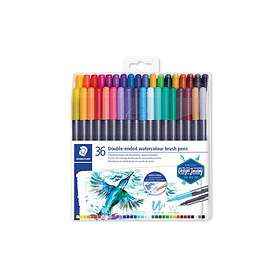 Staedtler Double Ended Watercolour Brush Pens Penselpennor 36-pack