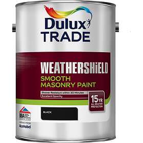 Dulux Trade Weathershield Smooth Masonry Paint Black New Formulation 5l