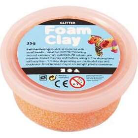 Foam Clay Glitter Orange Pärllera 35g