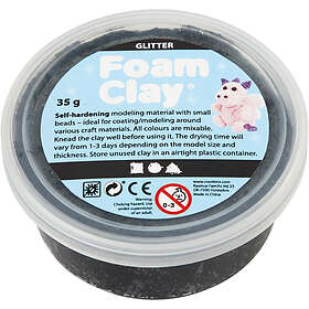 Foam Clay Glitter Svart Pärllera 35g