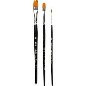 Creativ Company Gold Line Konstnärspenslar Platt 3-12mm No 2-12 3st