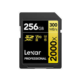 Lexar Professional SDXC Class 10 UHS-II U3 V90 2000x 300/260Mo/s 256Go