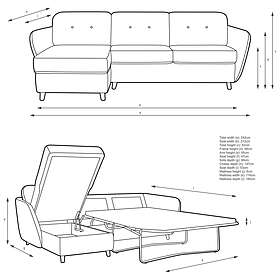 John Lewis Arlo LHF Chaise longue with Storage Bed (5-seater)