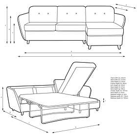 John Lewis Arlo RHF Chaise longue with Storage Bed (5-seater)