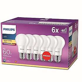 Philips LED Bulb 806lm 2700K E27 8W (6-pack)