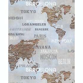 Arkiio Tapet Ppd Brique Carte Monde 11202209 Les Aventures