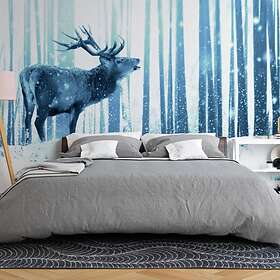 Arkiio Fototapet Deer In The Snow Blå in the (Blue) 150x105