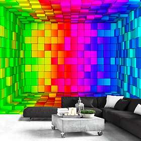 Arkiio Fototapet Självhäftande Rainbow Cube fototapet 392x280