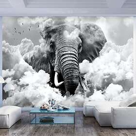 Arkiio Fototapet Elephant In The Clouds Black And White in the (Black
