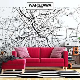 Arkiio Fototapet Warsaw Map 300x210