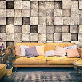 Arkiio Fototapet Självhäftande Beige Squares fototapet 245x175