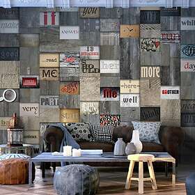 Arkiio Fototapet Wooden Inscription 50x1000 cm