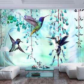 Arkiio Fototapet Flying Hummingbirds Green (Green) 100x70