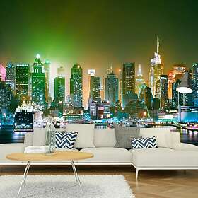 Arkiio Fototapet Ny: Enlightened Harbour NY: 200x140