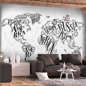 Arkiio Fototapet Retro Continents Grå (Grey) 350x245