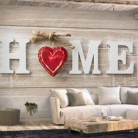 Arkiio Fototapet Självhäftande Home Heart Red fototapet (Red) 245x17