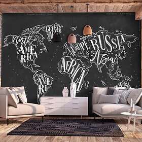 Arkiio Fototapet Retro Continents Svart (Black) 100x70