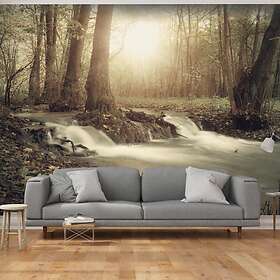 Arkiio Fototapet Självhäftande Forest Cascade fototapet 98x70