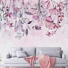 Arkiio Fototapet Foggy Nature Pink Självhäftande fototapet 245x175