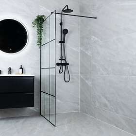 Celeste Nero Dusjvegg Venstre 90