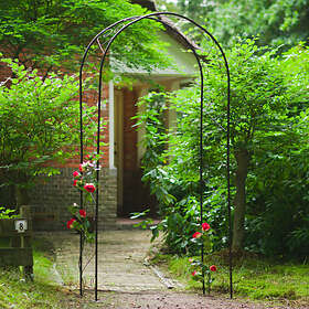 Arche de jardin mandala en acier anthracite tubes carrés grand