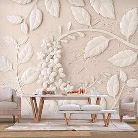 Arkiio Fototapet Paper Flowers Beige (Beige) 400x280