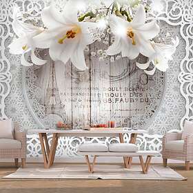 Arkiio Fototapet Lilies And Wooden Background and 400x280