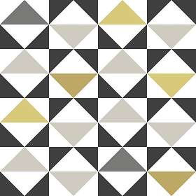 ESTAhome Tapet Grafiska Trianglar Vit Svart Grå/Ockra tapet g