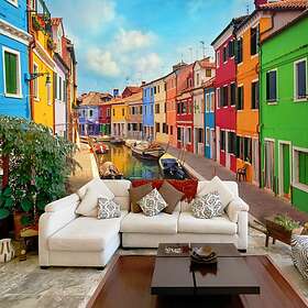 Arkiio Fototapet Colorful Canal In Burano in 250x175