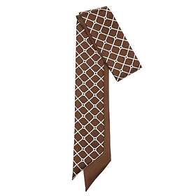 Hermine Hold Nefertiti Collection HH Silk Scarfette Brown & White