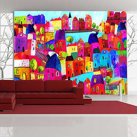 Arkiio Fototapet Rainbow Hued Town Rainbow-hued town 400x309