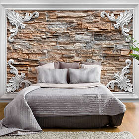 Arkiio Fototapet Brick In The Frame Brown in the (Brown) 350x245