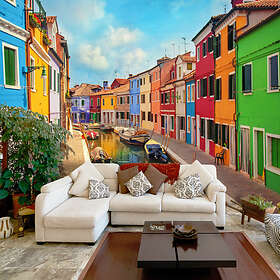 Arkiio Fototapet Colorful Canal In Burano in 350x245