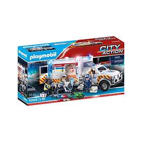 Playmobil City Action 70936 Rescue Vehicles: Ambulance with Lights and Sound