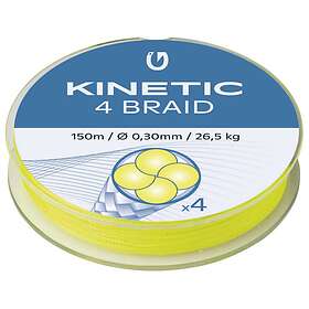 Kinetic 4 Braid 150m Flue Yellow 0.14mm/14.8kg