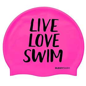BuddySwim Live Love Swim Silicone Badmössa Rosa