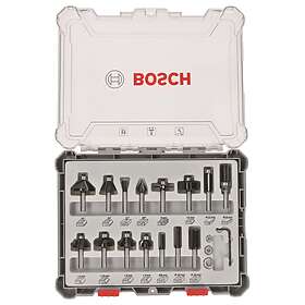 Bosch Frässtålsats 15 delar blandad 8mm skaft 15-piece Mixed Appli