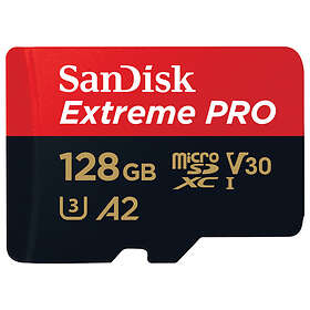 SanDisk Extreme Pro microSDXC Class 10 UHS-I U3 V30 A2 200/90Mo/s 128Go