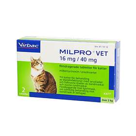 Virbac Milpro Vet 16mg/40mg Filmdragerade Tabletter för Katter 2st