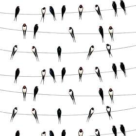 Arvidssons Textil Ladusvalor Tyg Vit 150cm