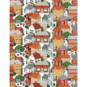 Arvidssons Textil Lyckeby Blommar Tyg Röd-Orange 150cm