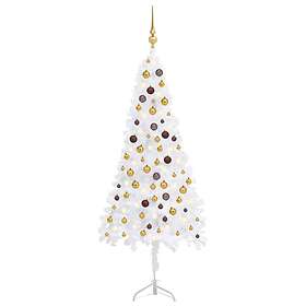 Be Basic Plastgran För Hörn With LED Och Julgranskulor Valkoinen 180cm