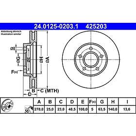 ATE Bromsskiva 24.0125-0203.1