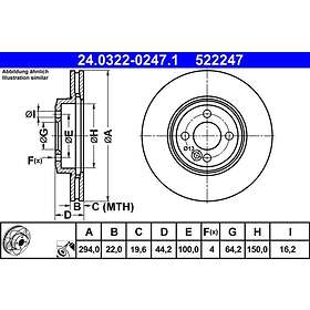 ATE Bromsskiva PowerDisc 24.0322-0247.1